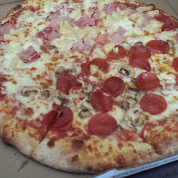 Sam's Pizza & Subs - Half pineapple and ham the other half mushrooms and pepperoni - Pizza Near Me - Stafford, Virginia Sam's Pizza & Subs - Half pineapple and ham the other half mushrooms and pepperoni - Pizza Near Me - Stafford, Virginia
