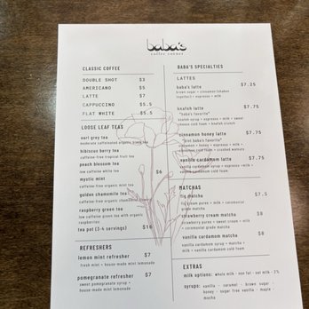 Baba's Coffee Corner - Menú - Coffee & Tea Near Me - Orange, California
