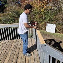 Jon The Builder - While we wait for railings.. a little deck staining project can be completed.