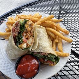 Excellent Chicken Wrap and delicious fries Excellent Chicken Wrap and delicious fries