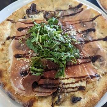 Sky High Pie - Truffle Cream & Prosciutto - Italian Near Me - Joshua Tree, California Sky High Pie - Truffle Cream & Prosciutto - Italian Near Me - Joshua Tree, California