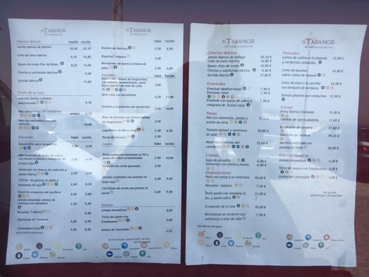 Menu photo 1 Tabanco Carmona, SE