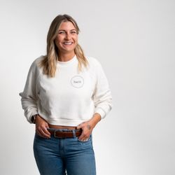 Blush & Co - Front of medium sized cropped sweatshirt.