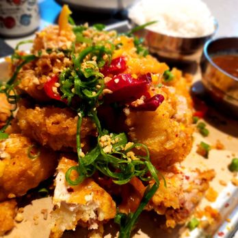 CHIKO - Orange-ish chicken - extremely light yet crispy; the candied oranges were an excellent touch. - Asian Fusion Near Me - Encinitas, California