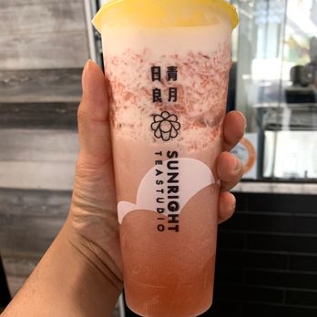 Sunright Tea Studio - Strawberry Jasmine - Bubble Tea Near Me - Costa Mesa, California Sunright Tea Studio - Strawberry Jasmine - Bubble Tea Near Me - Costa Mesa, California