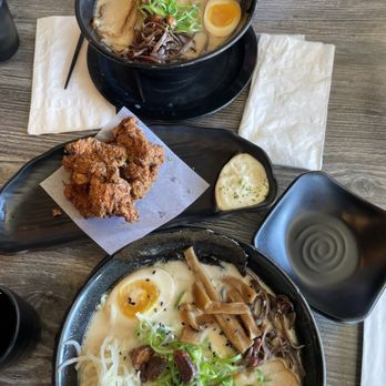 Kokoro Ramen - On top is the shoyu ramen & bottom is the tonkotsu ramen. - Ramen Near Me - Milpitas, California