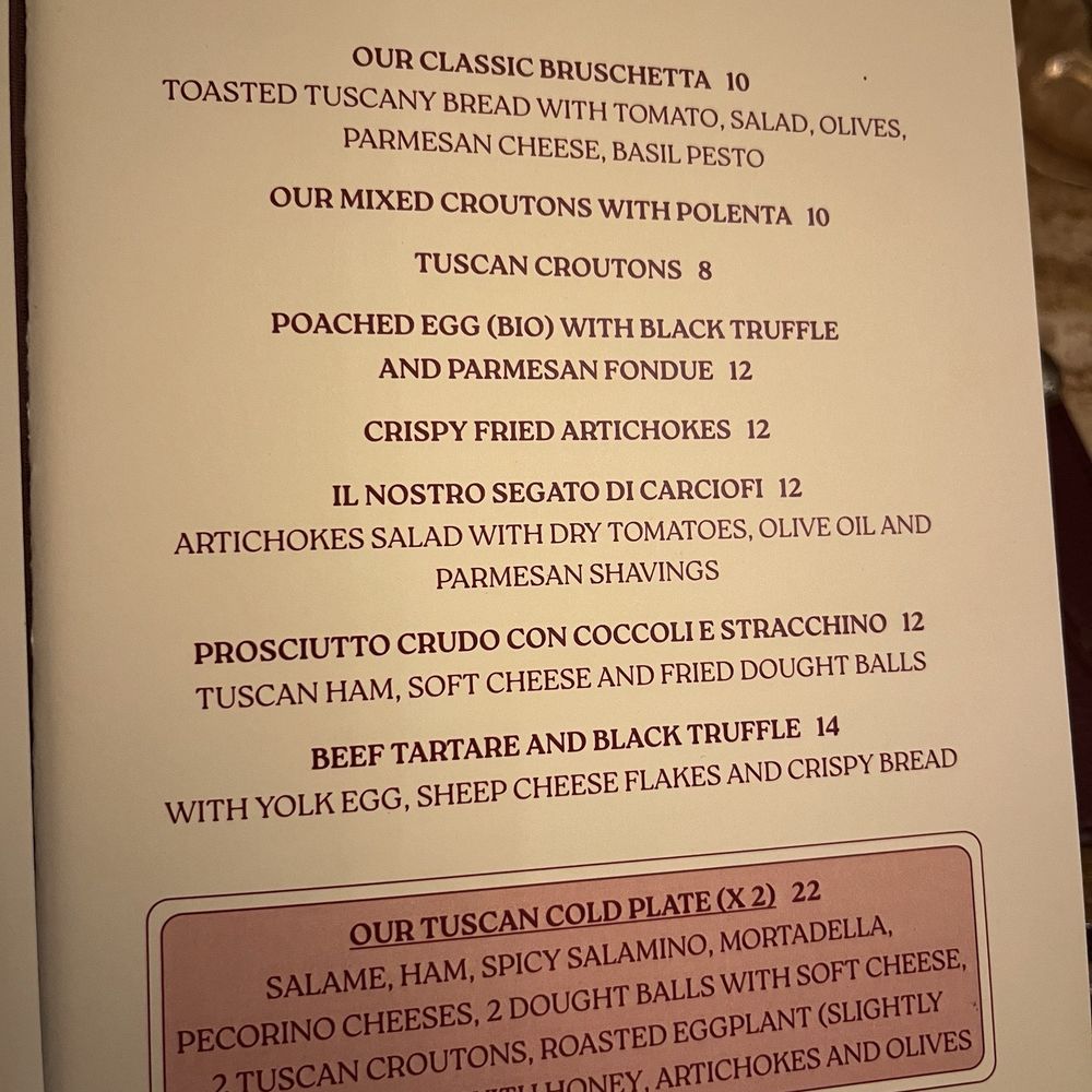 Le Antiche Carrozze - Menu from November 2024 - Pizza Near Me - Florence, FI