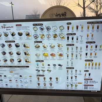 Meet Fresh - The analog menu next to the digital checkout kiosk - Desserts Near Me - Tigard, Oregon