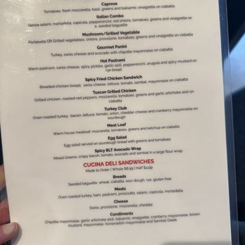 Cucina - Menu - Delis Near Me - Salt Lake City, Utah