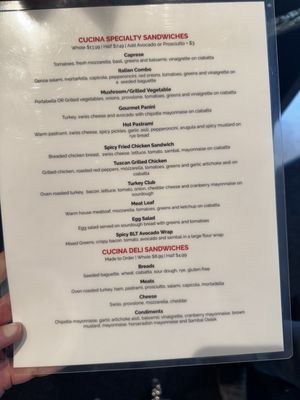 Menu photo 1 Cucina Salt Lake City, UT