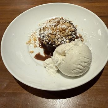 Scarlet Oak Tavern - Delicious, flourless, chocolate cake, with crumble peanut butter, brittle, and a scoop of creamy vanilla bean ice cream - New American Near Me - Hingham, Massachusetts Scarlet Oak Tavern - Delicious, flourless, chocolate cake, with crumble peanut butter, brittle, and a scoop of creamy vanilla bean ice cream - New American Near Me - Hingham, Massachusetts