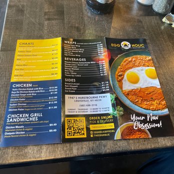 Eggholic - Indian Street Food - Menu - Indian Near Me - Louisville, Kentucky
