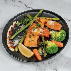 Atlantic salmon and vegetable