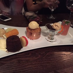 1884 Dock Street Kitchen - Dessert sampler. Favorite was the crepe rolled cheesecake.