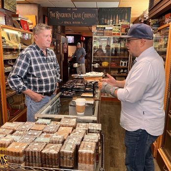 The Rivermen Cigar Company - Dan chatting with Dave of Martinez Cigars - Cigar Bars Near Me - St. Louis, Missouri The Rivermen Cigar Company - Dan chatting with Dave of Martinez Cigars - Cigar Bars Near Me - St. Louis, Missouri