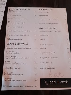 Menu photo 2 Cob & Cork Bow, WA Menu photo 2 Cob & Cork Bow, WA