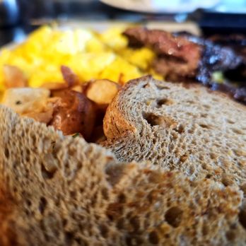 Jimmy's on First - Steak and eggs with multigrain bread - New American Near Me - Seattle, Washington Jimmy's on First - Steak and eggs with multigrain bread - New American Near Me - Seattle, Washington