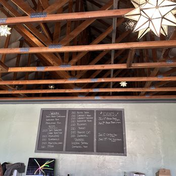 Dark Star Cellars - The wine menu board - it was quite extensive - Wineries Near Me - Paso Robles, California