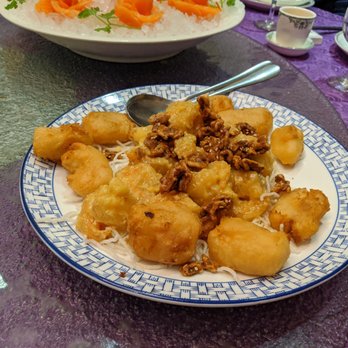 Golden Lake Pavilion - Shrimp with honey walnuts and fried condensed milk - Dim Sum Near Me - Flushing, New York