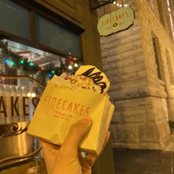 Firecakes Donuts - Sprinkle Donut with peppermint ice cream and chocolate drizzle!!! - Bakeries Near Me - Chicago, Illinois