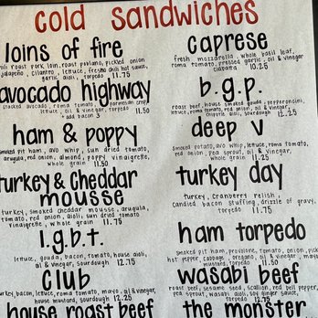 Big Front Door - Menu 5/2022 - Delis Near Me - San Diego, California