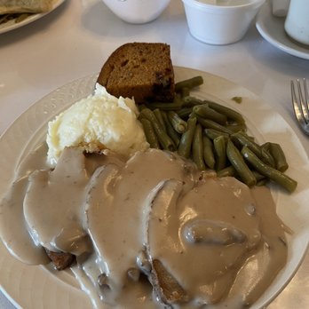 Main Street Cafe - Stuffed Pork Loin.  Loos good but Tenderloin was very dry and bland . Inedible food. - Southern Near Me - Madison, Alabama