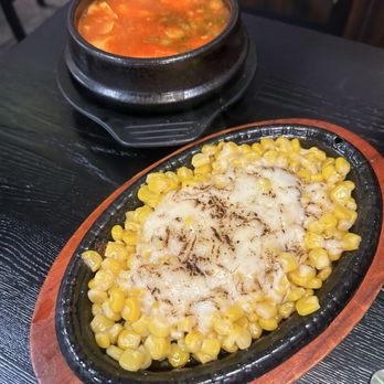 JJ Korean BBQ - Corn cheese, and spicy tofu soup - Barbeque Near Me - Sacramento, California