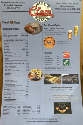 Menu photo 5 Mike's Clam Shack Wells, ME