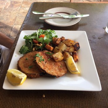 Full Bloom Vegan - Eggplant steaks. Potatoes wehere grilled with rosmarine , delicious ! - Vegan Near Me - Miami Beach, Florida Full Bloom Vegan - Eggplant steaks. Potatoes wehere grilled with rosmarine , delicious ! - Vegan Near Me - Miami Beach, Florida