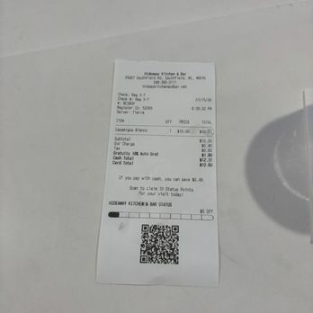 Hideaway Kitchen & Bar - The overpriced receipt - Venues & Event Spaces Near Me - Southfield, Michigan Hideaway Kitchen & Bar - The overpriced receipt - Venues & Event Spaces Near Me - Southfield, Michigan