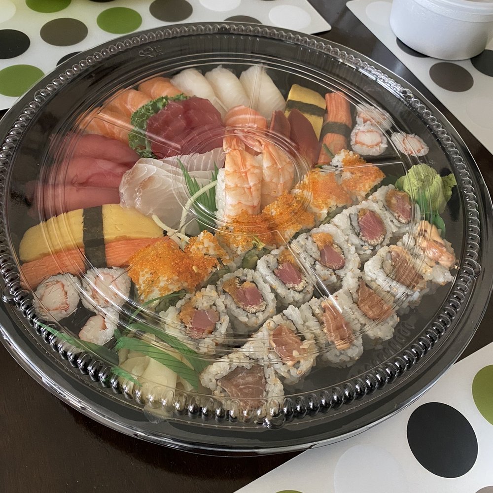Party tray A with crab roll. Party tray A with crab roll.