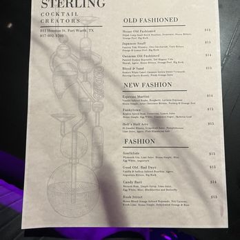The Sterling - Cocktail menu - Cocktail Bars Near Me - Fort Worth, Texas The Sterling - Cocktail menu - Cocktail Bars Near Me - Fort Worth, Texas