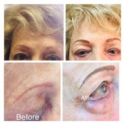 Van Laar Esthetics - Eyebrow permanent makeup touch up after another artist work