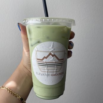Elevated Grounds - Honey lavender iced matcha latte - Coffee & Tea Near Me - Pilot Point, Texas