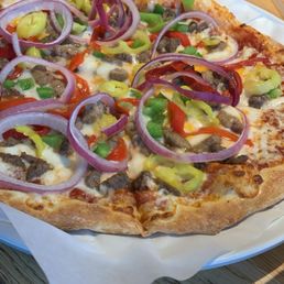 Choose your own topping, thin crust pizza
