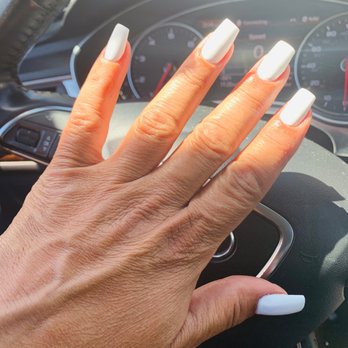 Diamond Nails Spa - Full set in white - Nail Salons Near Me - Murrieta, California