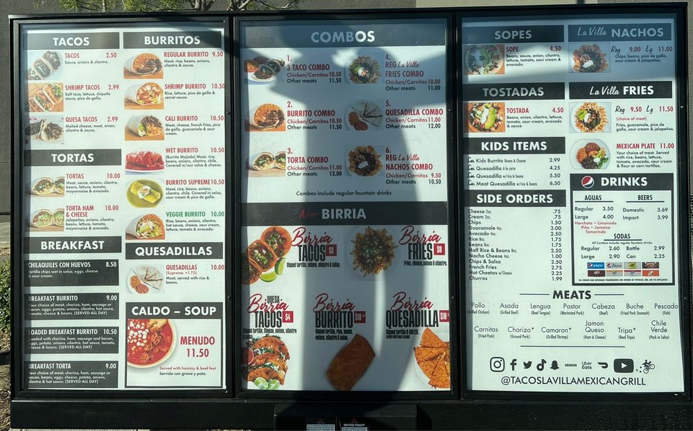 TACOS LA VILLA MEXICAN GRILL 135 Central Valley Hwy, Shafter, CA Yelp