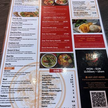 Zap Thai - Menu - Thai Near Me - Orlando, Florida Zap Thai - Menu - Thai Near Me - Orlando, Florida