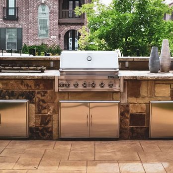 Barbeques Galore - Grand Turbo Built-In Gas BBQ Grill Custom Outdoor Kitchen Island - Grilling Equipment Near Me - Ontario, California