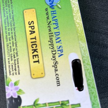 Happy Day Spa - Purchased coupon stating it can be used at any location listed on the back. - Massage Near Me - Roseville, California Happy Day Spa - Purchased coupon stating it can be used at any location listed on the back. - Massage Near Me - Roseville, California