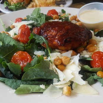 Side Street Cafe - Roasted chickpea and kale salad with added jerk chicken (+$6) - American Near Me - Bar Harbor, Maine Side Street Cafe - Roasted chickpea and kale salad with added jerk chicken (+$6) - American Near Me - Bar Harbor, Maine