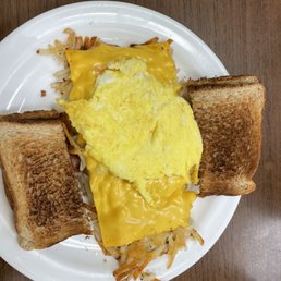 Hash Brown Deluxe - onion, green pepper, & ham in hash browns