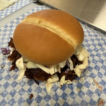 Moose Bar B Q Works - Moose on the loose pulled pork with Cole slaw - Smokehouse Near Me - Downey, Idaho Moose Bar B Q Works - Moose on the loose pulled pork with Cole slaw - Smokehouse Near Me - Downey, Idaho