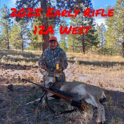 One Shot Guide Service - 13 year old shoots his first Buck (4x4) at 95 yds.