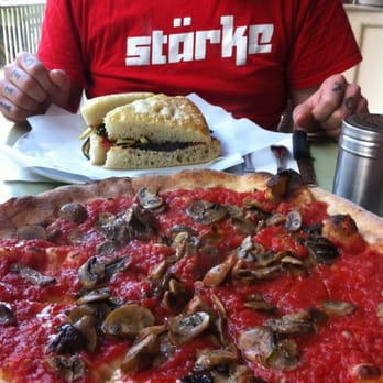 Pasta Beach - Funghi pizza without cheese and one killer roasted veggie panini! - Italian Near Me - Newport, Rhode Island