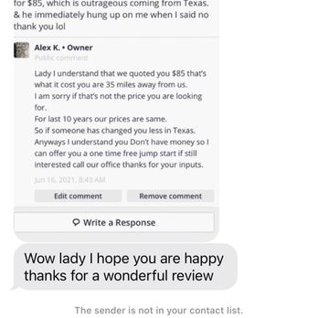 Elite Roadside Service - Someone text me after posting a review, even more unprofessional - Roadside Assistance Near Me - Green Acres, Florida