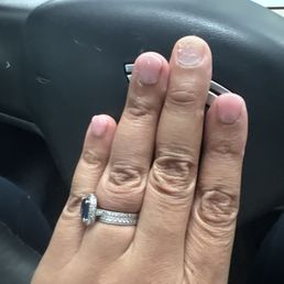 5 days and $50 later the nail is gone bc she didn't prep the surface well 5 days and $50 later the nail is gone bc she didn't prep the surface well
