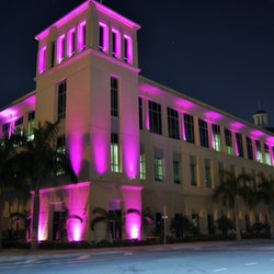 Solcar Electric - Breast Cancer Awareness month lights installation in Doral Government Center