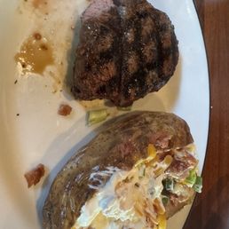 FILET MIGNON* and a loaded baked potato