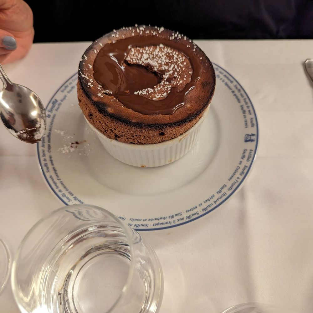 Le Soufflé - And and a delicious chocolate souffle. - French Near Me - Paris, 75